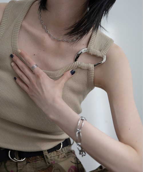 VACANCY（ヴァカンシー）の「メタルリングリブタンクトップ（タンクトップ・レディース・グレー/ベージュ/ブラック・FREE）」の5枚目の写真