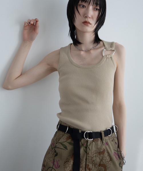 メタルリングリブタンクトップ（タンクトップ）｜VACANCY