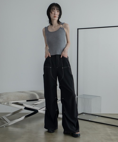 VACANCY（ヴァカンシー）の「メタルリングリブタンクトップ（タンクトップ・レディース・グレー/ベージュ/ブラック・FREE）」の12枚目の写真