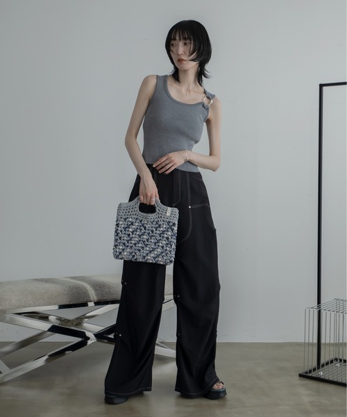 VACANCY（ヴァカンシー）の「メタルリングリブタンクトップ（タンクトップ・レディース・グレー/ベージュ/ブラック・FREE）」の14枚目の写真