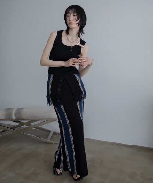 VACANCY（ヴァカンシー）の「メタルリングリブタンクトップ（タンクトップ・レディース・グレー/ベージュ/ブラック・FREE）」の9枚目の写真