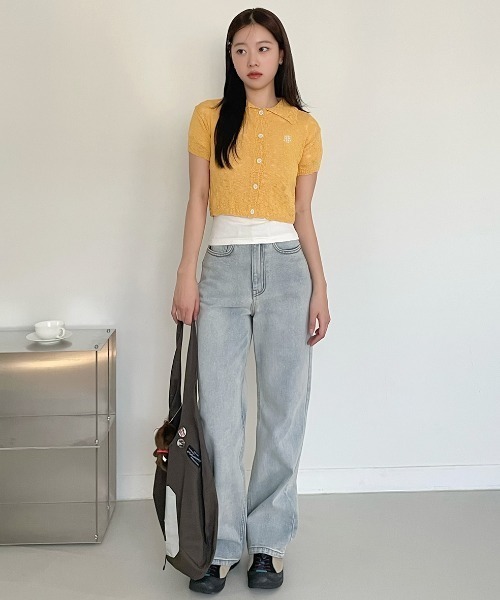 A'GEM/9 × .kom 『muah muah/ムーアムーア』slub collar knit