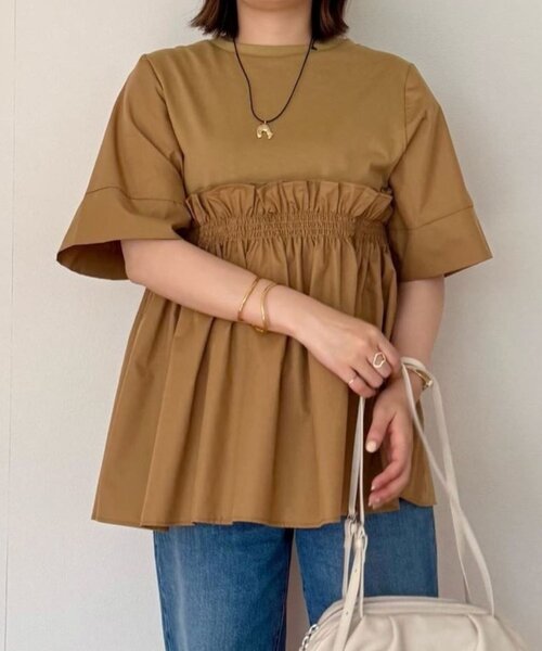 セール】《体型カバー》フリルギャザートップス【SUM1 STYLE