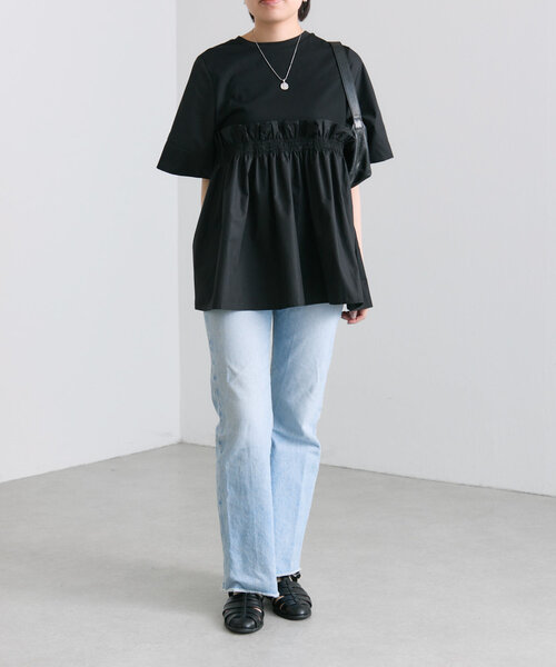 【ウッチー】SUM1STYLE スミスタイル フリルTシャツ ブラック ウッチー】SUM1STYLE スミスタイル フリルTシャツ ブラック