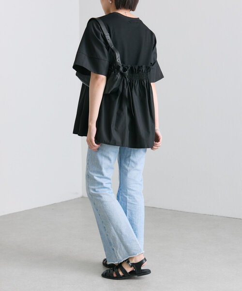 可愛い！ear PAPILLONNER 完売フリル Tシャツ 黒 美品 セール】立体スリーブTシャツ【SUM1 STYLE(スミスタイル)】（T