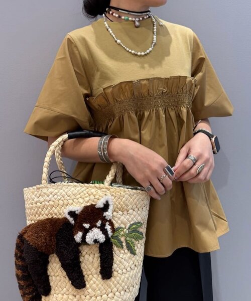 ear PAPILLONNER - 新品　SUM1 STYLE トップス セール】《体型カバー》フリルギャザートップス【SUM1 STYLE