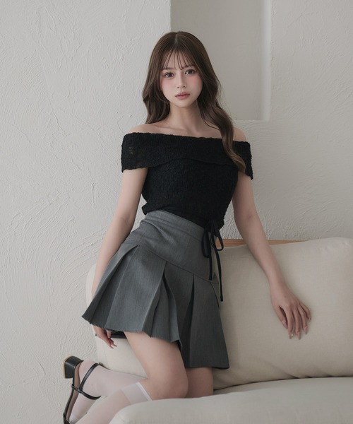 トップス Avrill ribbon tops ivory SLY | MANYWAY RIBBON KNIT トップス (ニット ) |SHEL'TTER WEBSTORE
