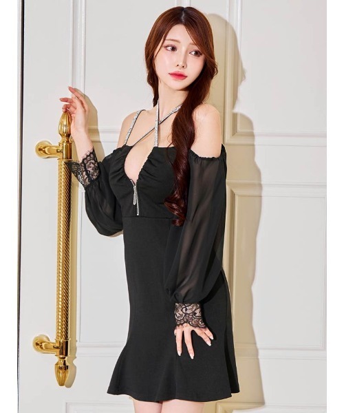 セール】クロスホルタービジュー ジップオープンショルダー マーメイド