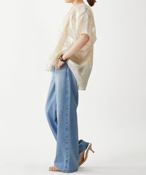 1er Arrondissement（プルミエアロンディスモン）の「コットン箔プリントブラウス（シャツ/ブラウス・レディース・カーキ/ゴールド・FREE）」の7枚目の写真