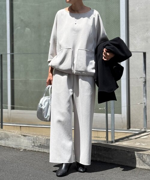 BEARDSLEY（ビアズリー）の「リップルダンボールプルオーバー（Tシャツ/カットソー・レディース・ブラック/ライトグレー・FREE）」の21枚目の写真