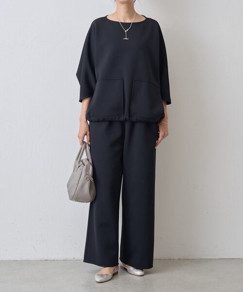 BEARDSLEY（ビアズリー）の「リップルダンボールプルオーバー（Tシャツ/カットソー・レディース・ブラック/ライトグレー・FREE）」の3枚目の写真