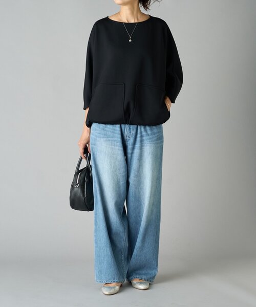 BEARDSLEY（ビアズリー）の「リップルダンボールプルオーバー（Tシャツ/カットソー・レディース・ブラック/ライトグレー・FREE）」の17枚目の写真