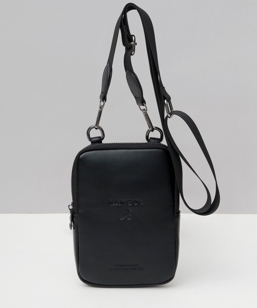 KANGOL（カンゴール）の「レザー調 マルチ スマホショルダーバッグ（ショルダーバッグ・メンズ・ブラック・FREE）」の2枚目の写真