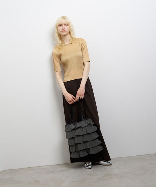 LANVIN en Bleu（ランバンオンブルー）の「フリルティアードトートバッグ（トートバッグ・レディース・ブラック/グレー・FREE）」の9枚目の写真