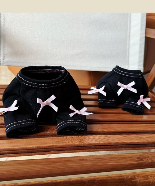 aimoha（アイモハ）の「リボン付きブラック　ペットワンピース（ペットウェア・レディース・ブラック・LARGE/MEDIUM/SMALL/X-SMALL/X-LARGE）」の7枚目の写真