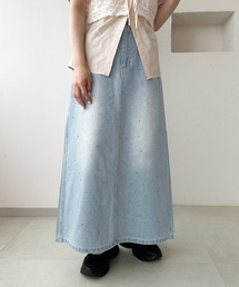 【apres jour clair】ラインストーンデニムスカート