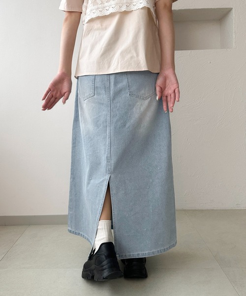 apres jour clair(アプレジュールクレア)の「【apres jour clair】ラインストーンデニムスカート(スカート・レディース・ブルー/サックスブルー・MEDIUM/LARGE)」の5枚目の写真