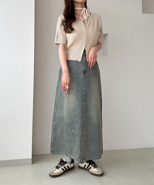 apres jour clair(アプレジュールクレア)の「【apres jour clair】ラインストーンデニムスカート(スカート・レディース・ブルー/サックスブルー・MEDIUM/LARGE)」の14枚目の写真