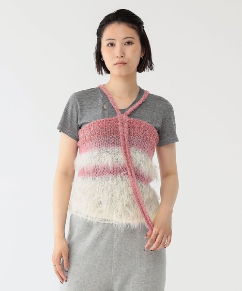 maturely（マチュアリー）の「【1/15再値下げ】maturely / スリーヤーン キャミソール（ニット/セーター・レディース・ピンク/グリーン・ONE SIZE）」の4枚目の写真