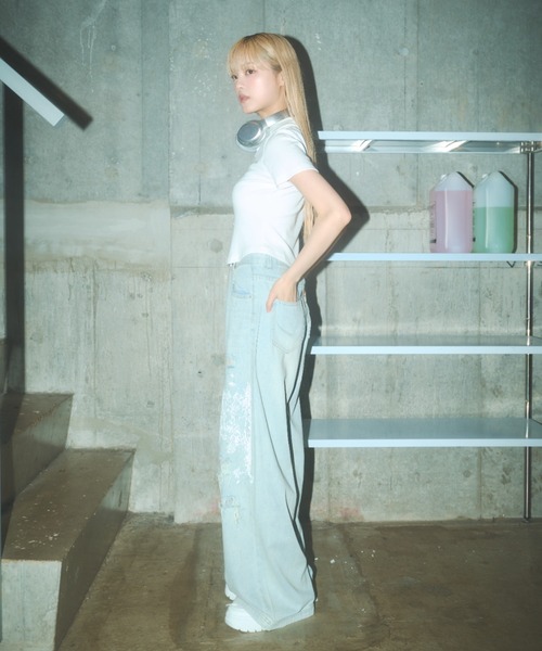 Poly Jam(ポリージャム)の「short sleeve double zip parka / 半袖ジップパーカー(パーカー・レディース・ホワイト/ブラック/カーキ・FREE)」の15枚目の写真