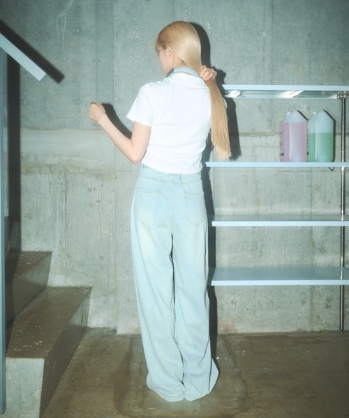 Poly Jam(ポリージャム)の「short sleeve double zip parka / 半袖ジップパーカー(パーカー・レディース・ホワイト/ブラック/カーキ・FREE)」の18枚目の写真