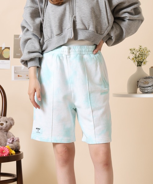 NERDY(ノルディ)の「タイダイハーフパンツ(その他パンツ・レディース・グリーン/パープル/オレンジ・L/M/S)」の2枚目の写真