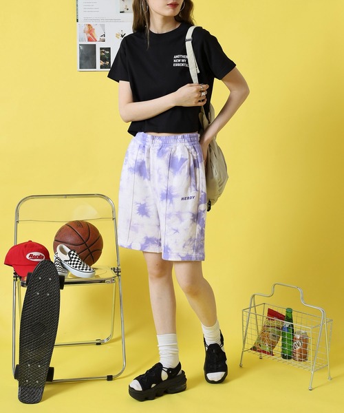 NERDY(ノルディ)の「タイダイハーフパンツ(その他パンツ・レディース・グリーン/パープル/オレンジ・L/M/S)」の12枚目の写真