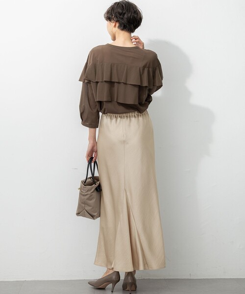 Oggi9月号掲載/洗える】クリアトリコットジャージー フリルデザイン