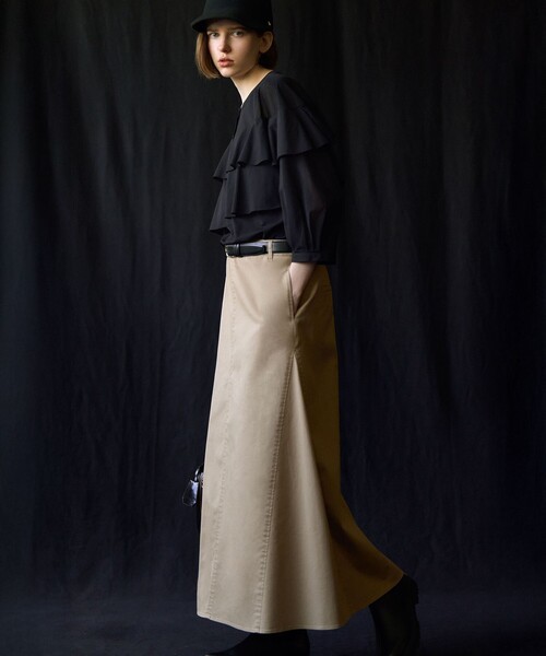 【23区2025AW】クリアトリコットジャージー フリル カットソー 23区 tシャツ 「Oggi9月号掲載/洗える」クリアトリコット