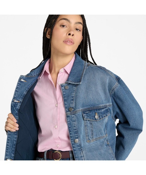 Timberland(ティンバーランド)の「デニム アーカイブ インシュレーテッド ジャケット レディース(デニムジャケット・レディース・ブルー・LARGE/MEDIUM/SMALL/X-LARGE)」の4枚目の写真