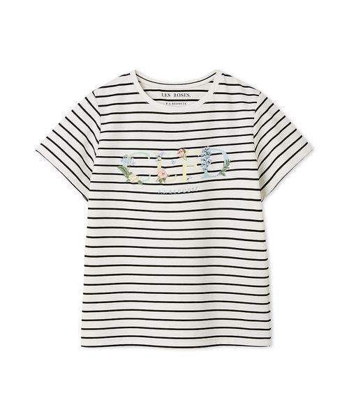 CELFORD(セルフォード)の「【CELFORD×P.J. REDOUTEコラボ】 エンブロイダリーTシャツ(Tシャツ/カットソー・レディース・その他/ブラック/ホワイト・F)」の4枚目の写真