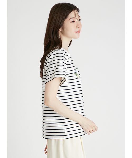 CELFORD(セルフォード)の「【CELFORD×P.J. REDOUTEコラボ】 エンブロイダリーTシャツ(Tシャツ/カットソー・レディース・その他/ブラック/ホワイト・F)」の6枚目の写真