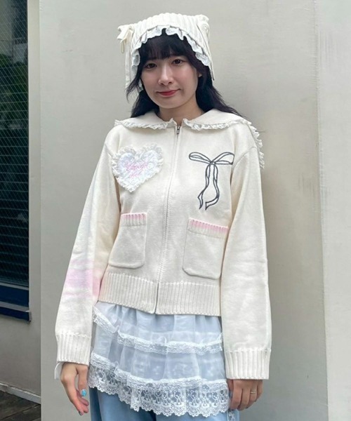 CANDY CLUB SAILOR KNIT ブルゾン（ブルゾン）｜Candy Stripper