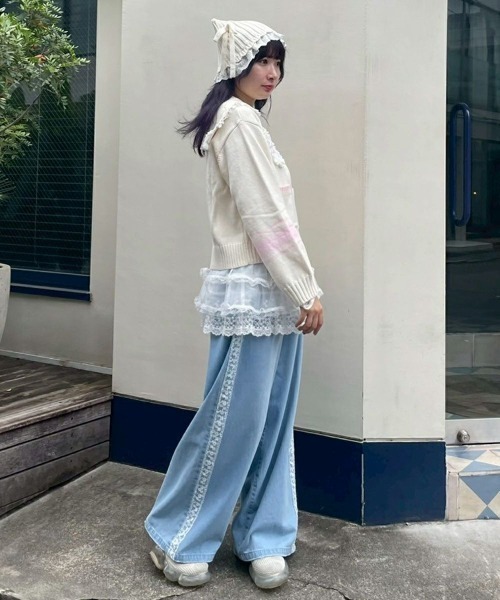 Candy Stripper（キャンディストリッパー）の「CANDY CLUB SAILOR KNIT ブルゾン（ブルゾン・レディース・アイボリー/ライトブルー/グレー・FREE）」の5枚目の写真