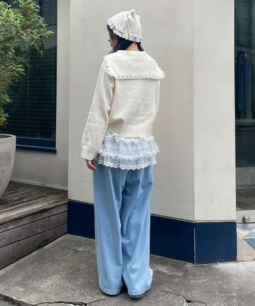 Candy Stripper（キャンディストリッパー）の「CANDY CLUB SAILOR KNIT ブルゾン（ブルゾン・レディース・アイボリー/ライトブルー/グレー・FREE）」の6枚目の写真