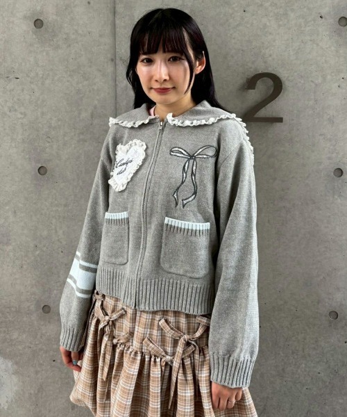 CANDY CLUB SAILOR KNIT ブルゾン（ブルゾン）｜Candy Stripper