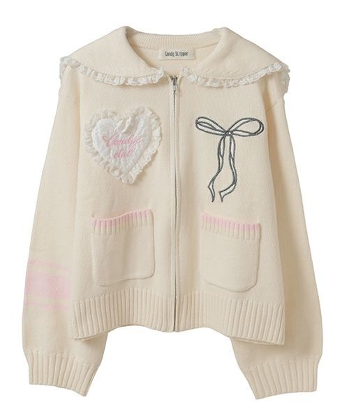 セール】CANDY CLUB SAILOR KNIT ブルゾン（ブルゾン）｜Candy
