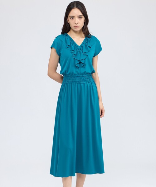 セール】ドレープジャージー フレアドレス（ワンピース）｜EPOCA