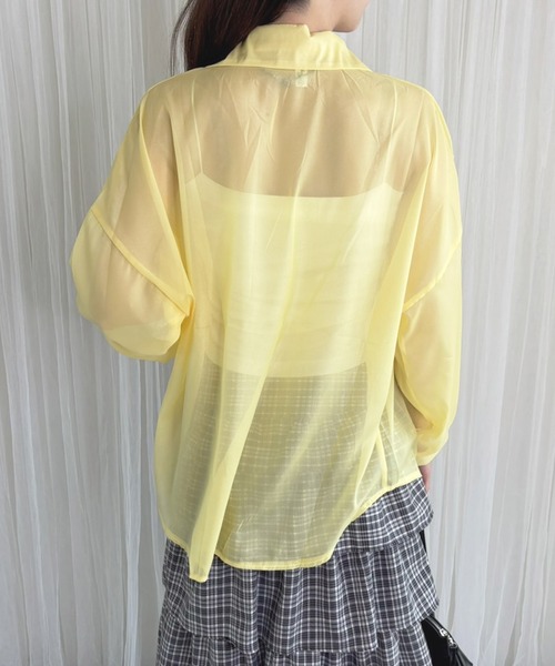 frunco（フランコ）の「【ZOZO限定】シアーシャツ（シャツ/ブラウス・レディース・イエロー/パープル/ブラック/ブルー/ホワイト/ピンク・FREE）」の20枚目の写真