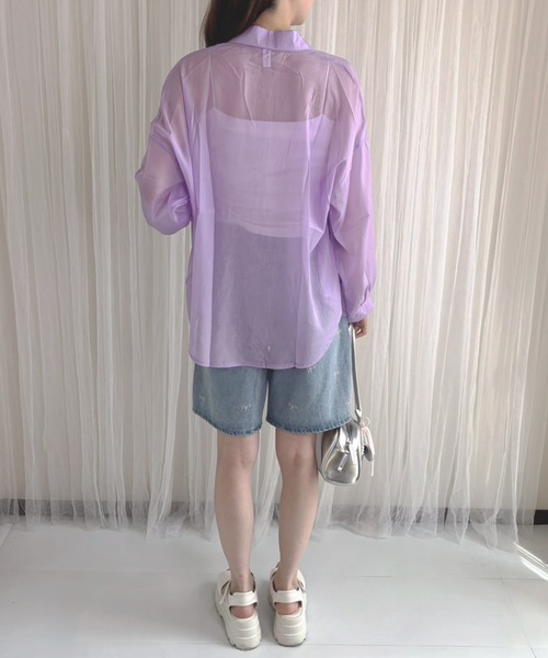 frunco（フランコ）の「【ZOZO限定】シアーシャツ（シャツ/ブラウス・レディース・イエロー/パープル/ブラック/ブルー/ホワイト/ピンク・FREE）」の16枚目の写真