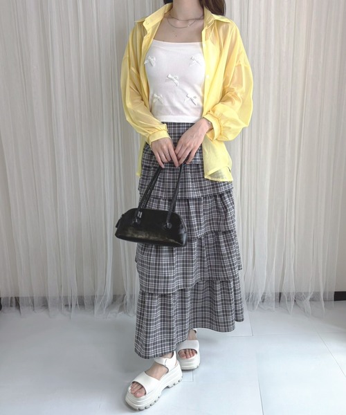 frunco（フランコ）の「【ZOZO限定】シアーシャツ（シャツ/ブラウス・レディース・イエロー/パープル/ブラック/ブルー/ホワイト/ピンク・FREE）」の21枚目の写真