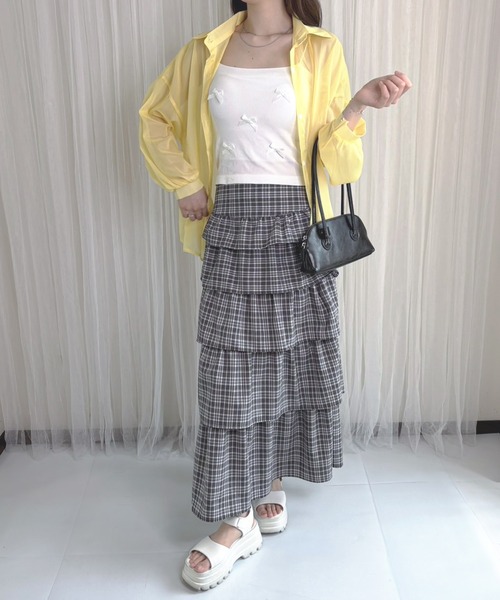frunco（フランコ）の「【ZOZO限定】シアーシャツ（シャツ/ブラウス・レディース・イエロー/パープル/ブラック/ブルー/ホワイト/ピンク・FREE）」の22枚目の写真