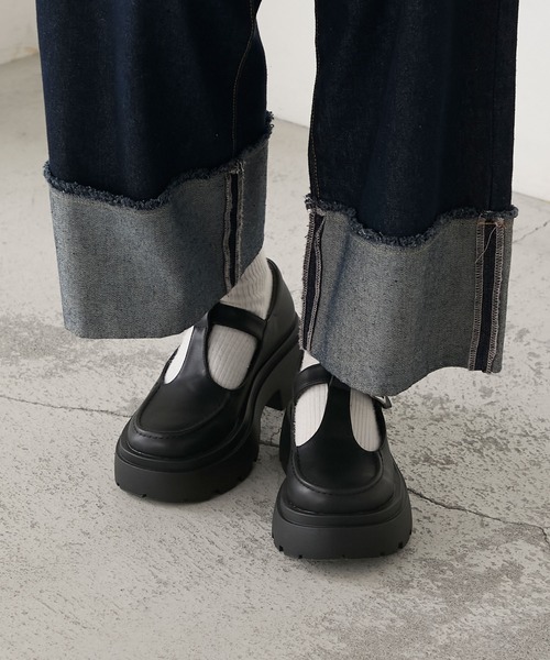 forksy.（フォルクシー）の「【forksy.】ボリュームソール T字ストラップローファー（ローファー・レディース・ブラウン/ブラック・L/M/S）」の17枚目の写真