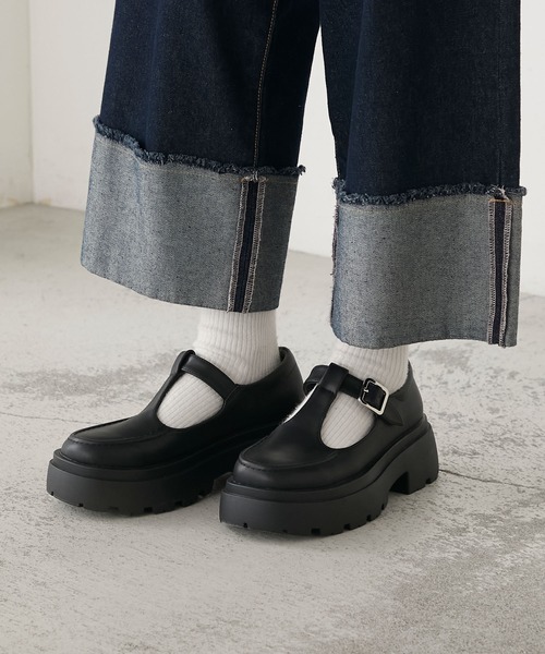 forksy.（フォルクシー）の「【forksy.】ボリュームソール T字ストラップローファー（ローファー・レディース・ブラウン/ブラック・L/M/S）」の18枚目の写真