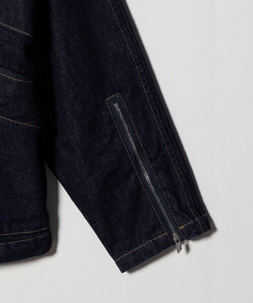 ASTRAET(アストラット)の「<ASTRAET>デニム ノーカラー ジップブルゾン UNISEX(デニムジャケット・レディース・ネイビー・1)」の12枚目の写真