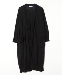 新品イリアンローブiliannloebリネンとろみニットロングカーディガン黒レア 濡羽-nureba- エコウールロングコーディガン | I R O F U S I