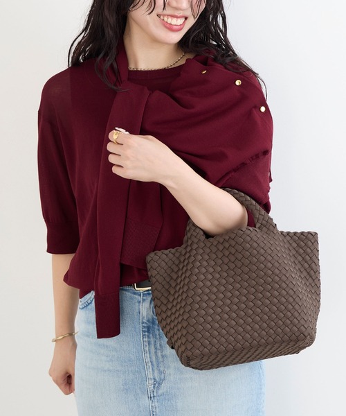 MICA&DEAL（マイカ＆ディール）の「【NAGHEDI】スモールトートバッグ-St Barths Small Tote（トートバッグ・レディース・ピンク/ダークブラウン・S）」の2枚目の写真