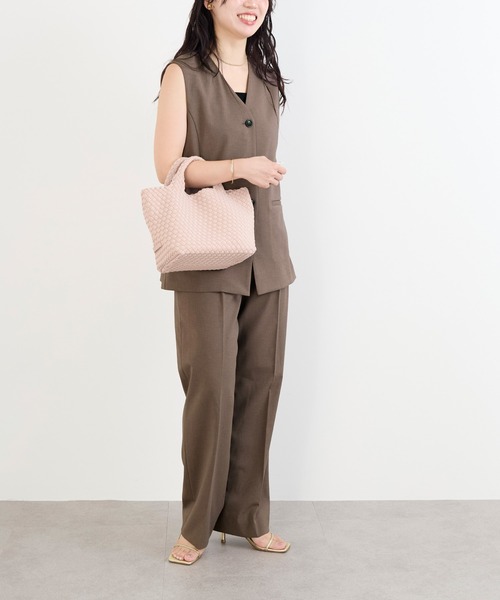 MICA&DEAL（マイカ＆ディール）の「【NAGHEDI】スモールトートバッグ-St Barths Small Tote（トートバッグ・レディース・ピンク/ダークブラウン・S）」の7枚目の写真