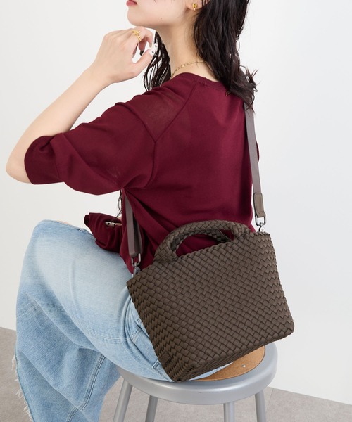 MICA&DEAL（マイカ＆ディール）の「【NAGHEDI】スモールトートバッグ-St Barths Small Tote（トートバッグ・レディース・ピンク/ダークブラウン・S）」の12枚目の写真