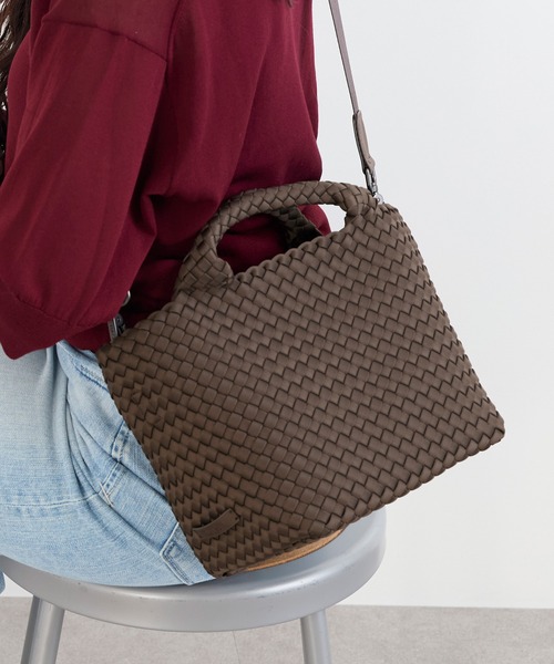 MICA&DEAL（マイカ＆ディール）の「【NAGHEDI】スモールトートバッグ-St Barths Small Tote（トートバッグ・レディース・ピンク/ダークブラウン・S）」の13枚目の写真